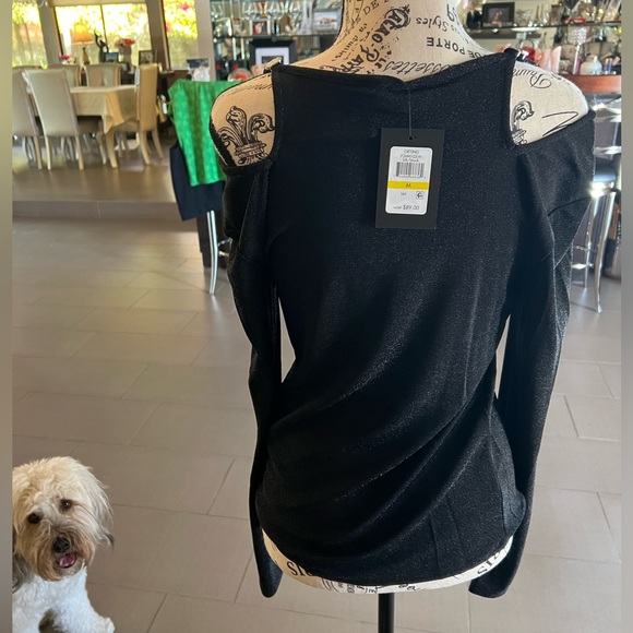 🆕 DKNY Black shimmery Top - Picture 3 of 14